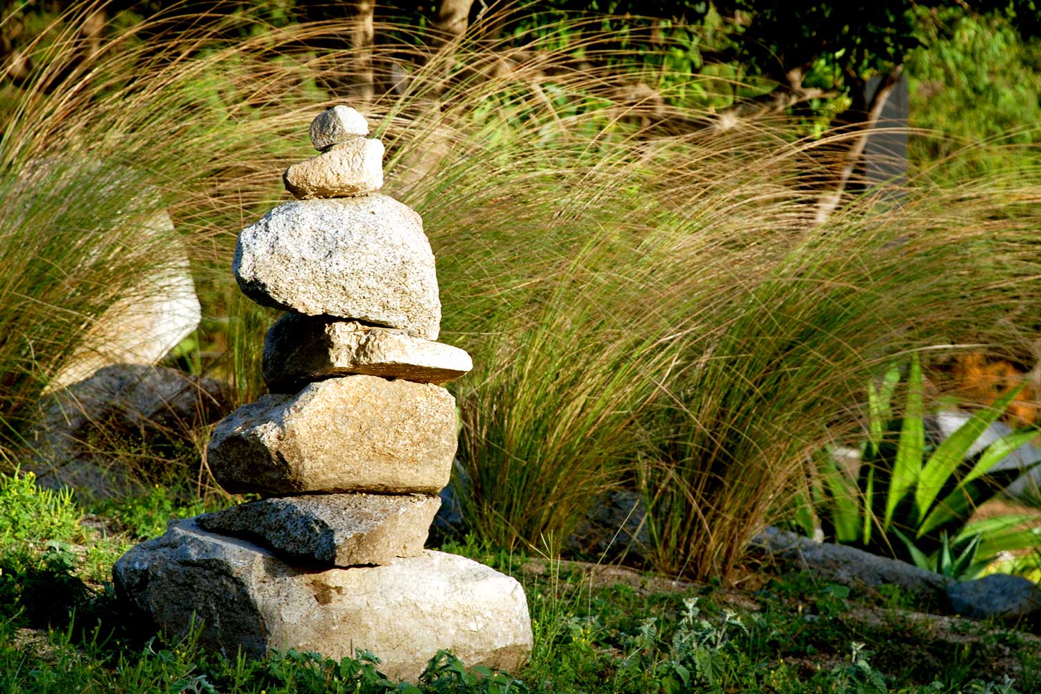 stacked stones at Vieques vacation villa